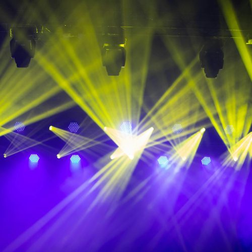 stage lights and vibrant colors