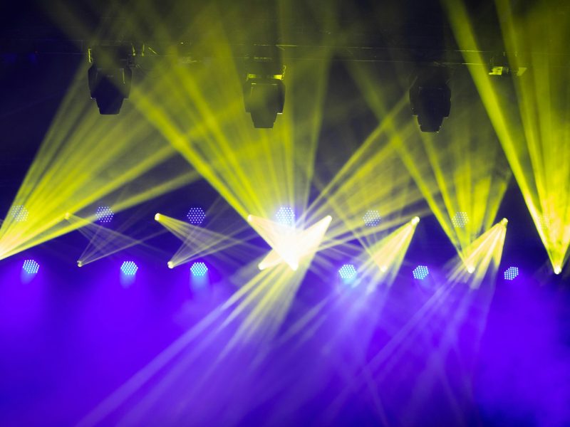 stage lights and vibrant colors